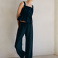 Woven Tiered Tie Front Ruffle Hem Top - Black