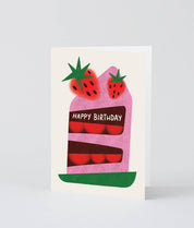 Happy Birthday Strawberry Cake Card