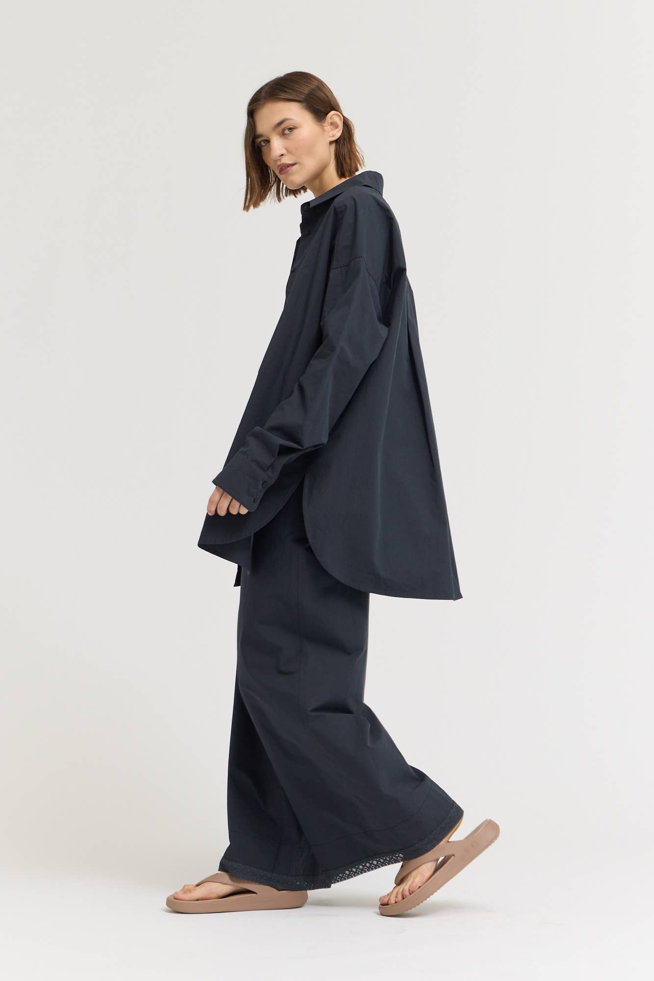Oversized Round Hem Shirt