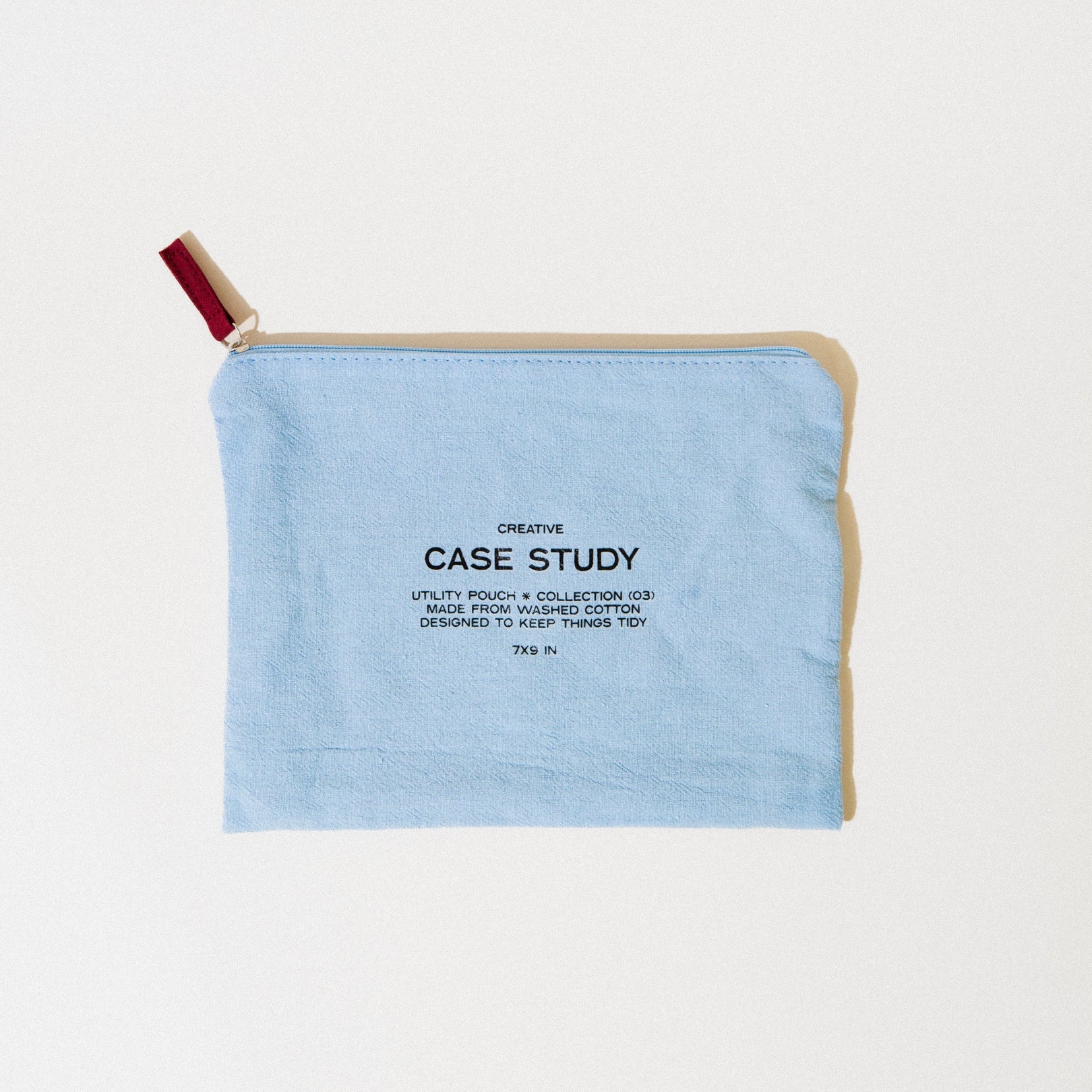 Washed Cotton Zipper Pouch