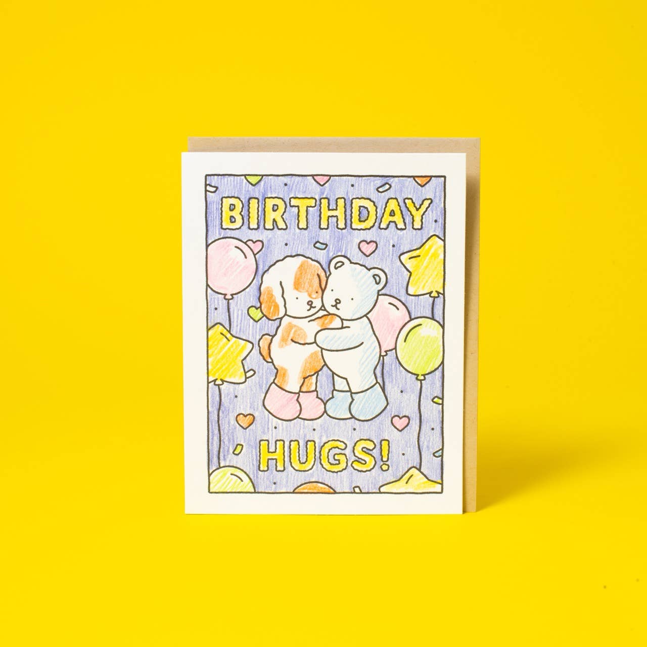 Birthday Hugs DIY Coloring Card