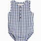 Wren Seersucker Bubble Romper - Marino Gingham