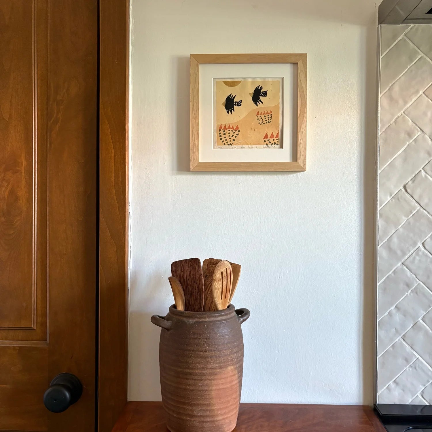 Birds and Barrels Handmade Print