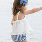 Helena Seersucker Ruffle Bloomer - Marino Gingham