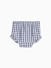 Helena Seersucker Ruffle Bloomer - Marino Gingham