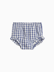 Helena Seersucker Ruffle Bloomer - Marino Gingham