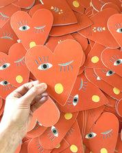 Heart Blink Gold Die Cut Card