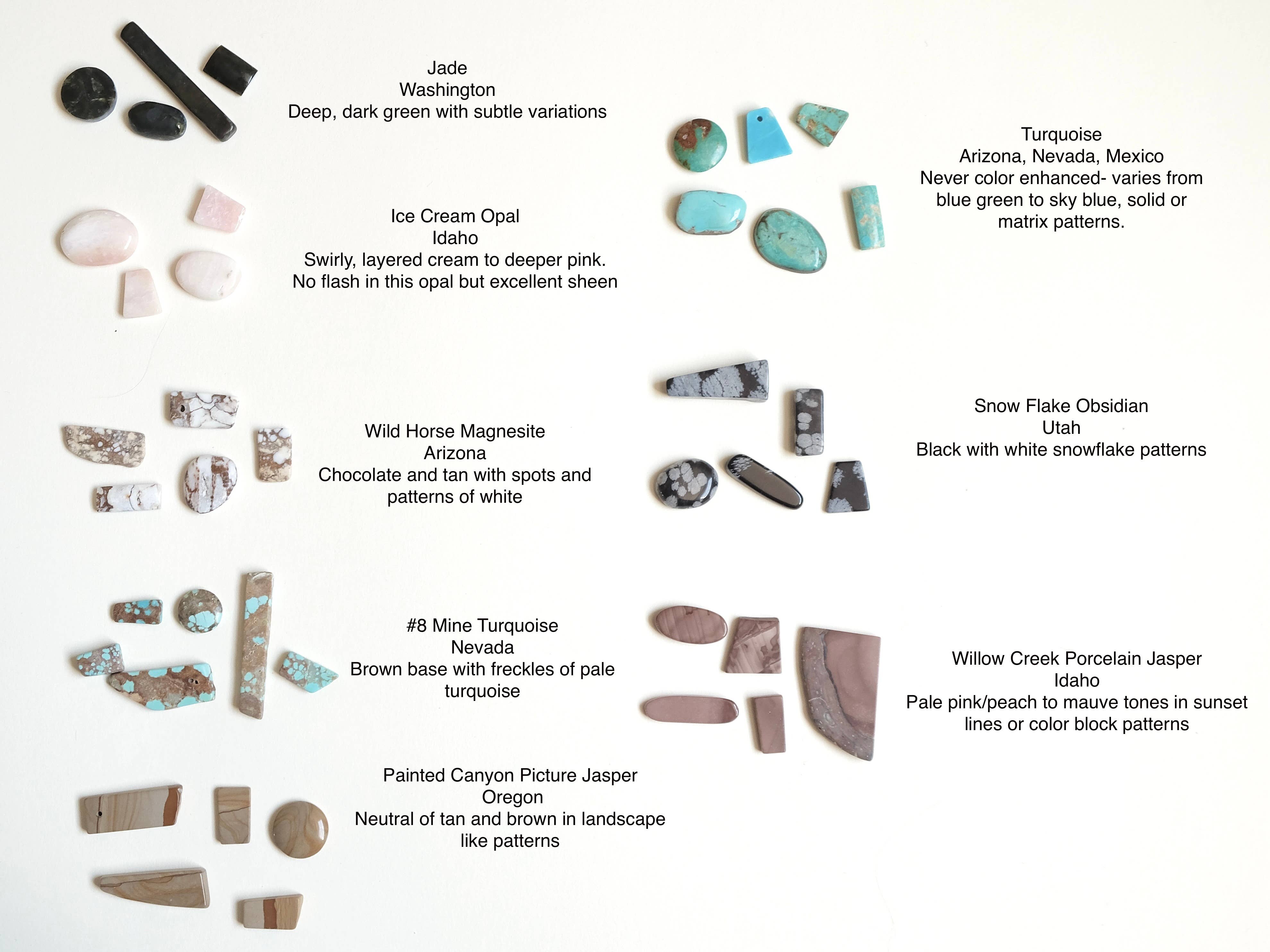 Senita Studs Earrings - Yellow Bronze / Blue-Green Turquoise