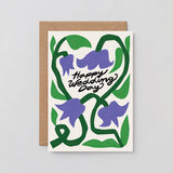 Happy Wedding Day Flowers Card