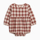 Bristol Flannel Long Sleeve Bubble Romper - Garnet Plaid