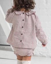 Dorothy Poplin Ruffle Collar Shirt and Bloomer Set