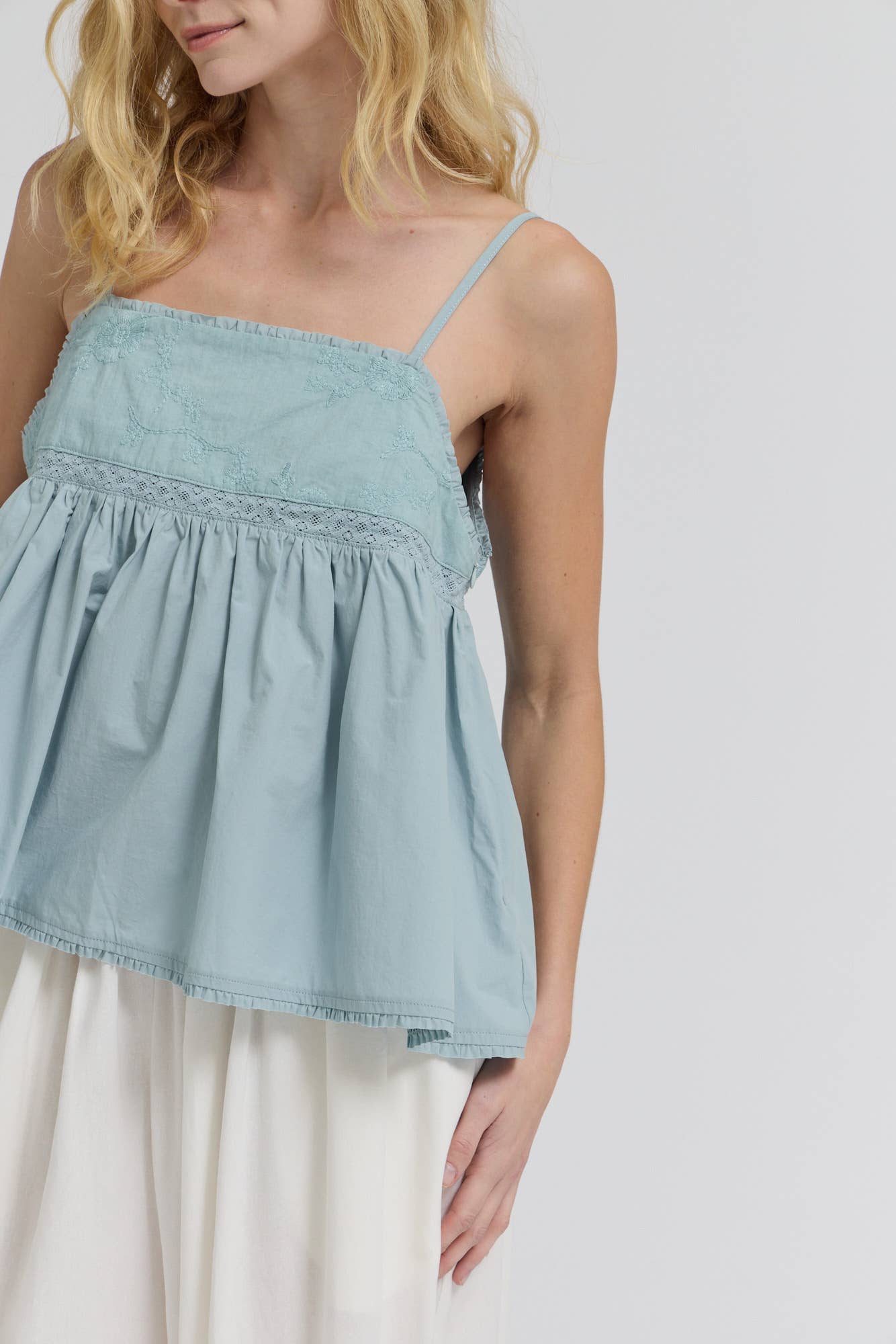 Embroidered Sleeveless Top