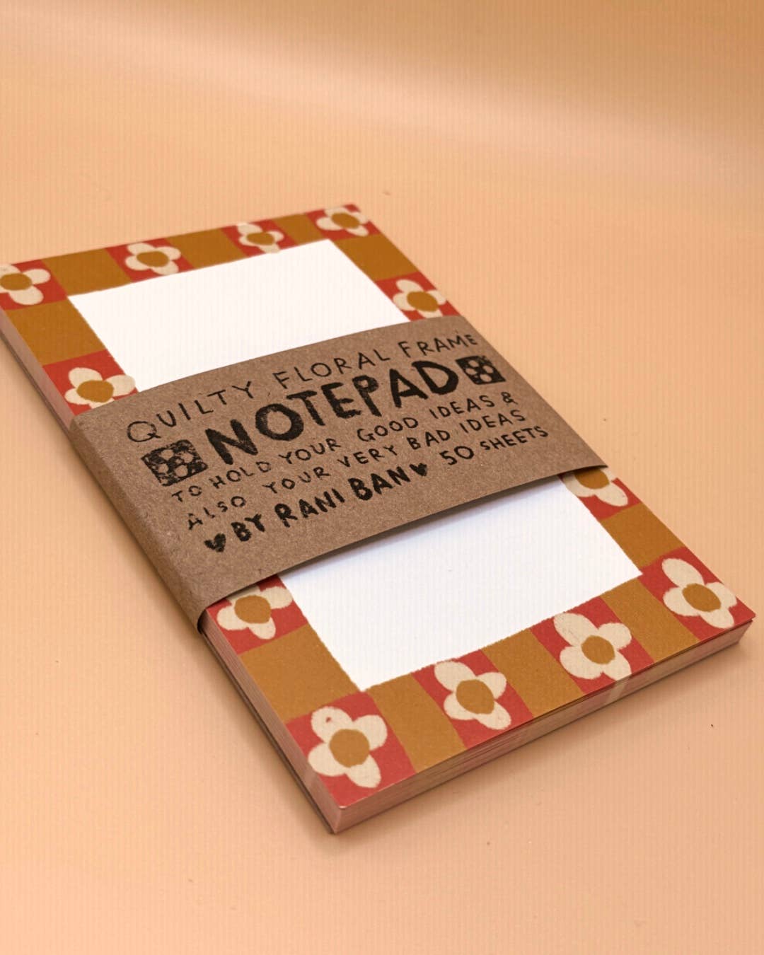 Quilty Floral Frame Notepad