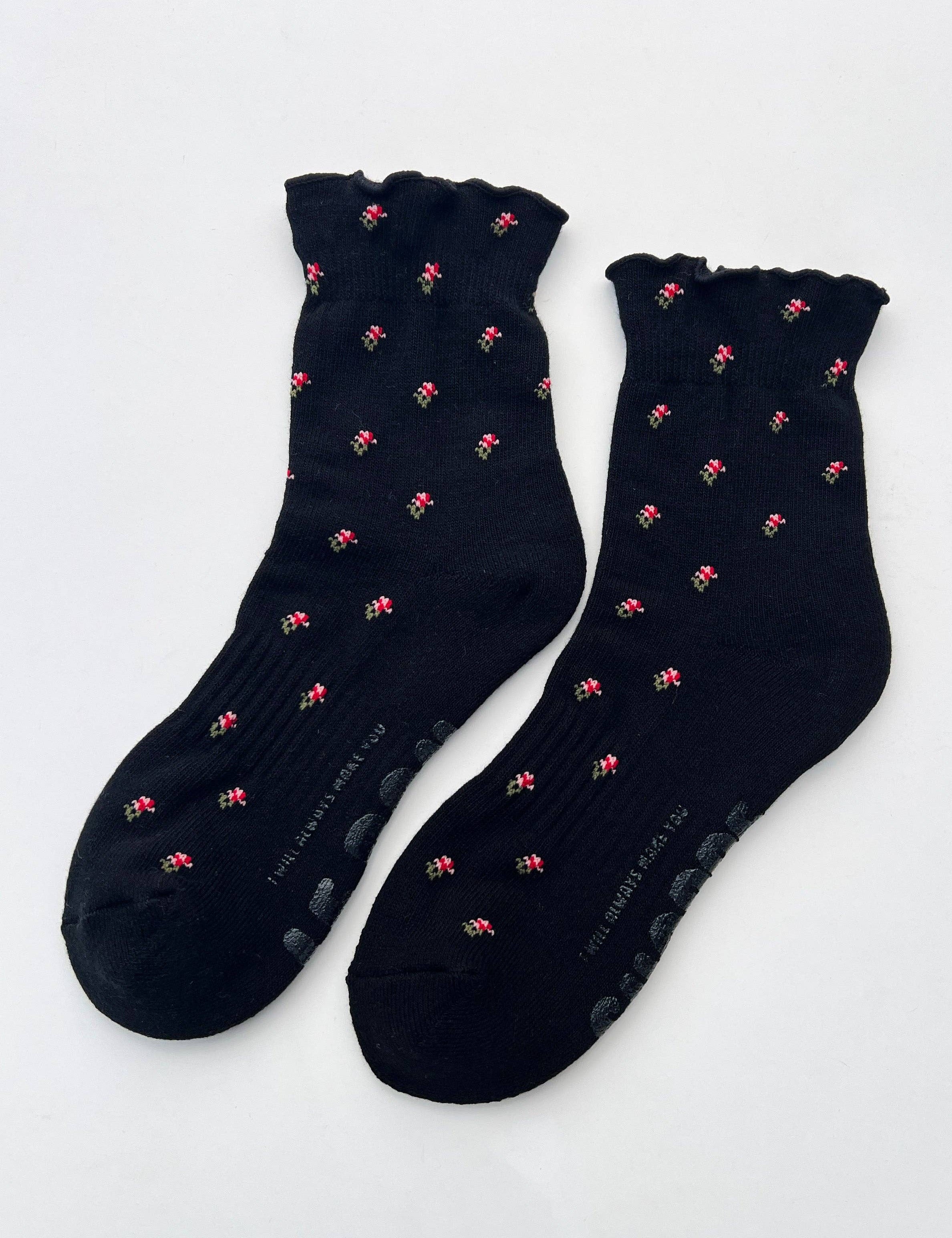 Petal Ruffled Hugger Crew Socks