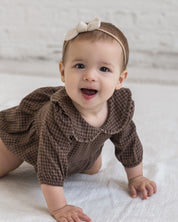 Aven Flannel Bubble Collared Romper