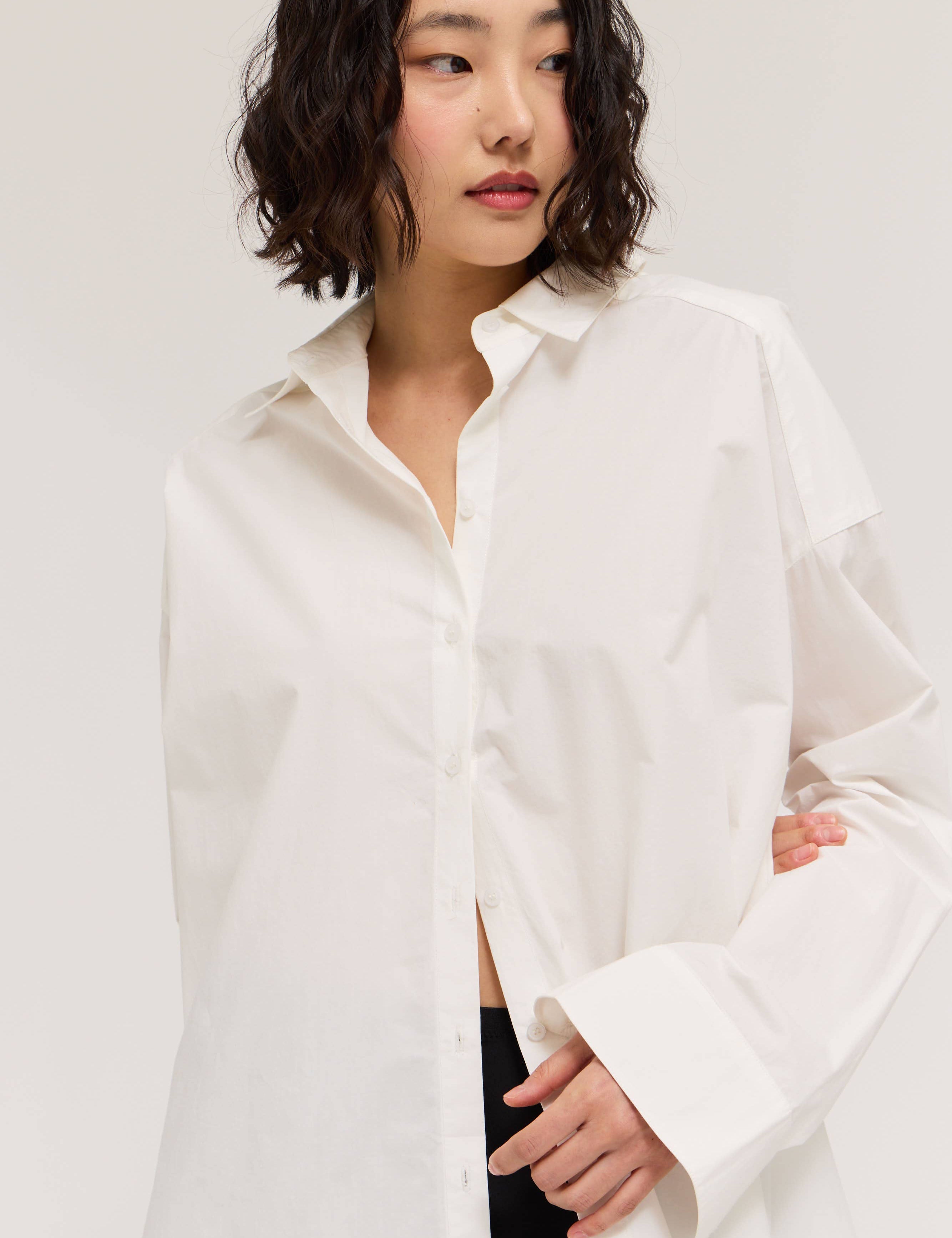 Oversized Round Hem Shirt