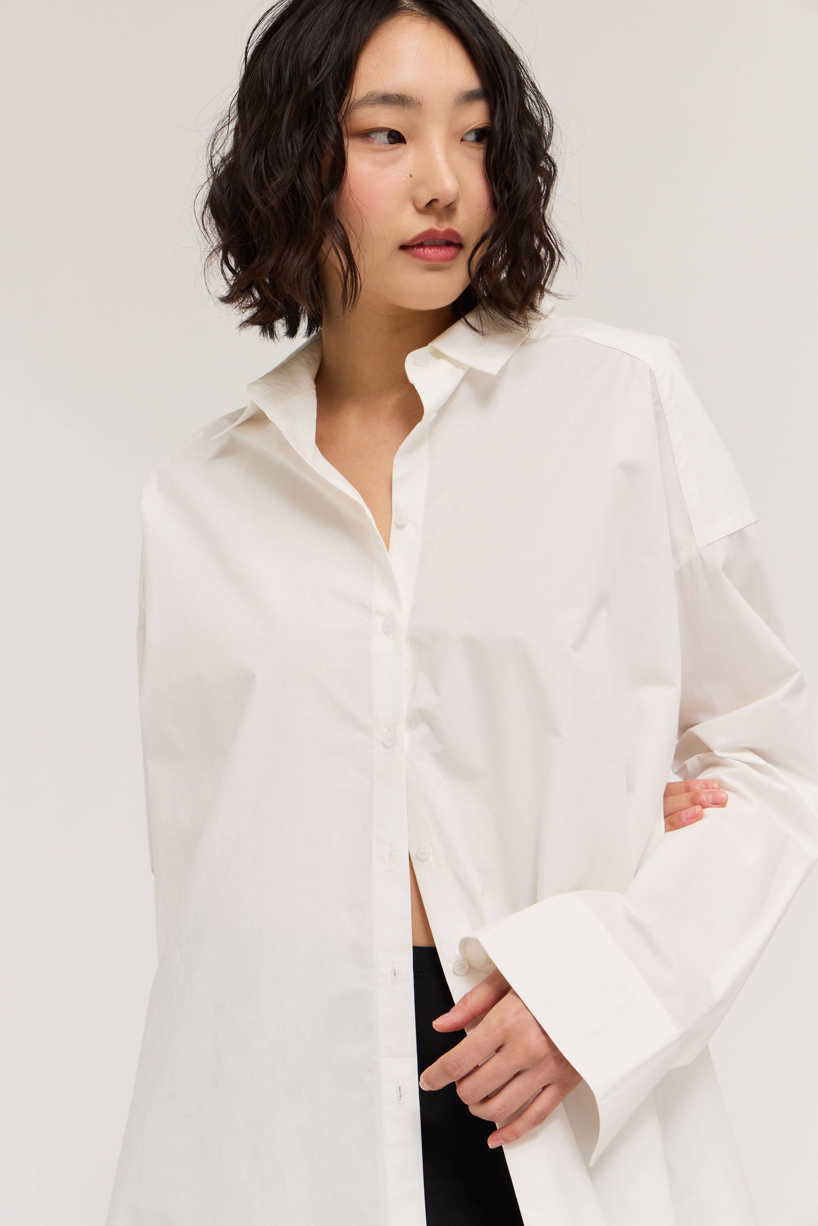 Oversized Round Hem Shirt