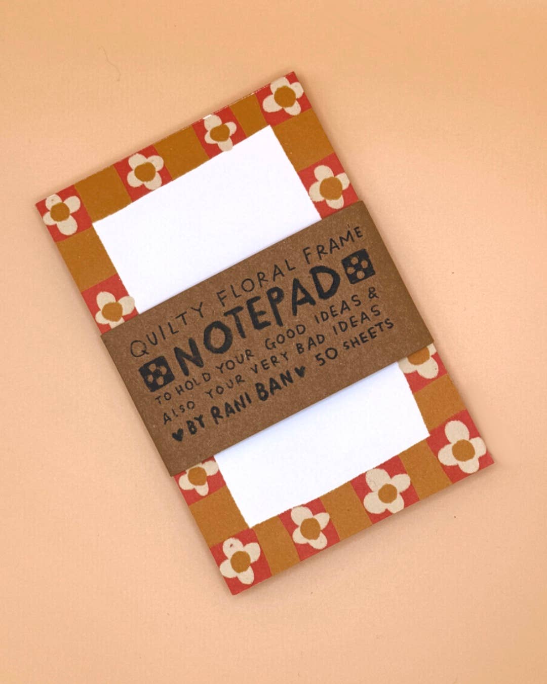 Quilty Floral Frame Notepad