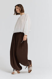 Pleated Waist Balloon Pants
