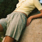 Linen Simple Short - Navy Stripe