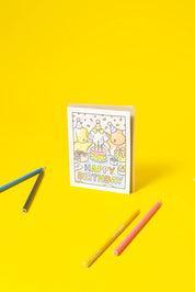 Happy Birthday Cake Party DIY Coloring Card