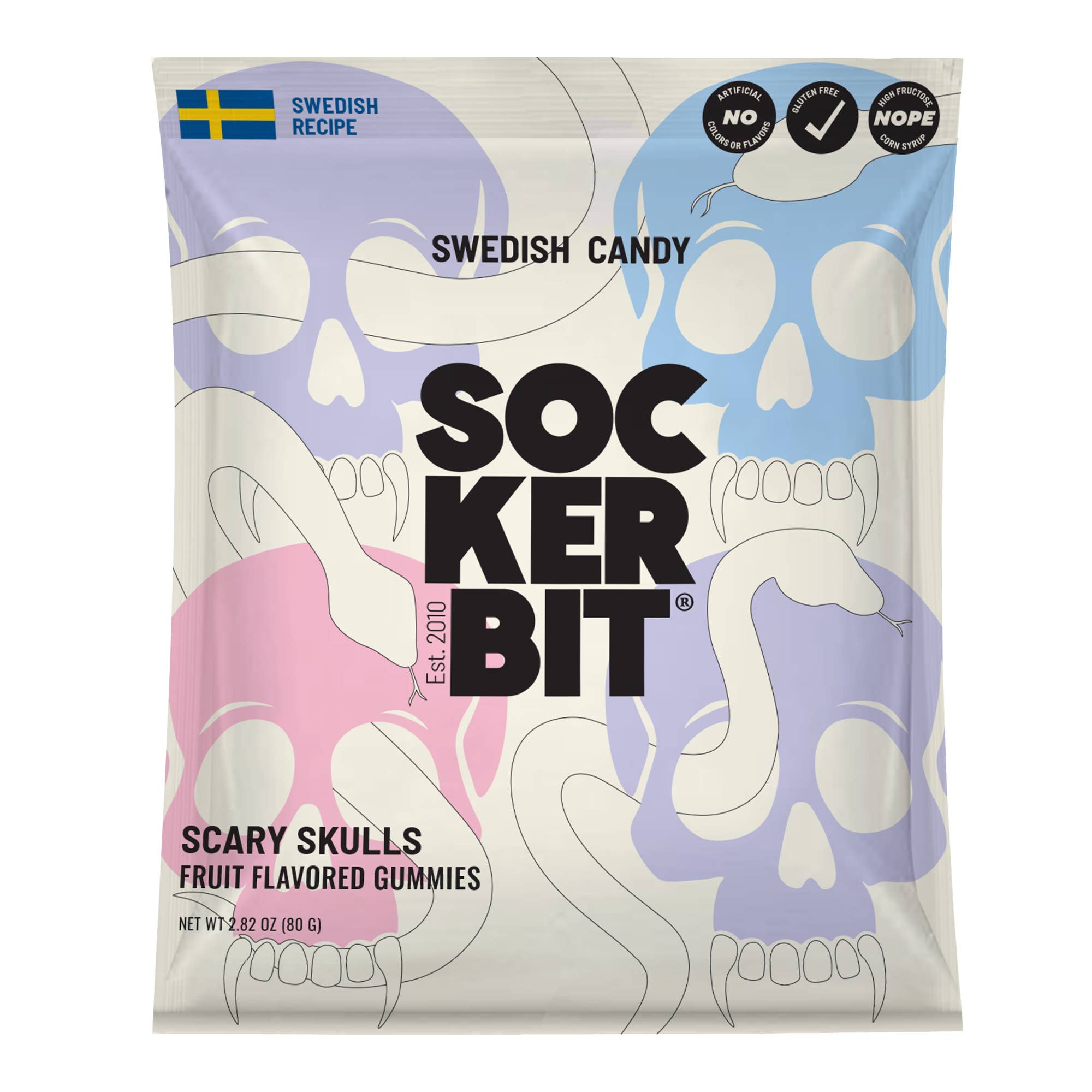 Scary Skulls Halloween Swedish Candy Bag