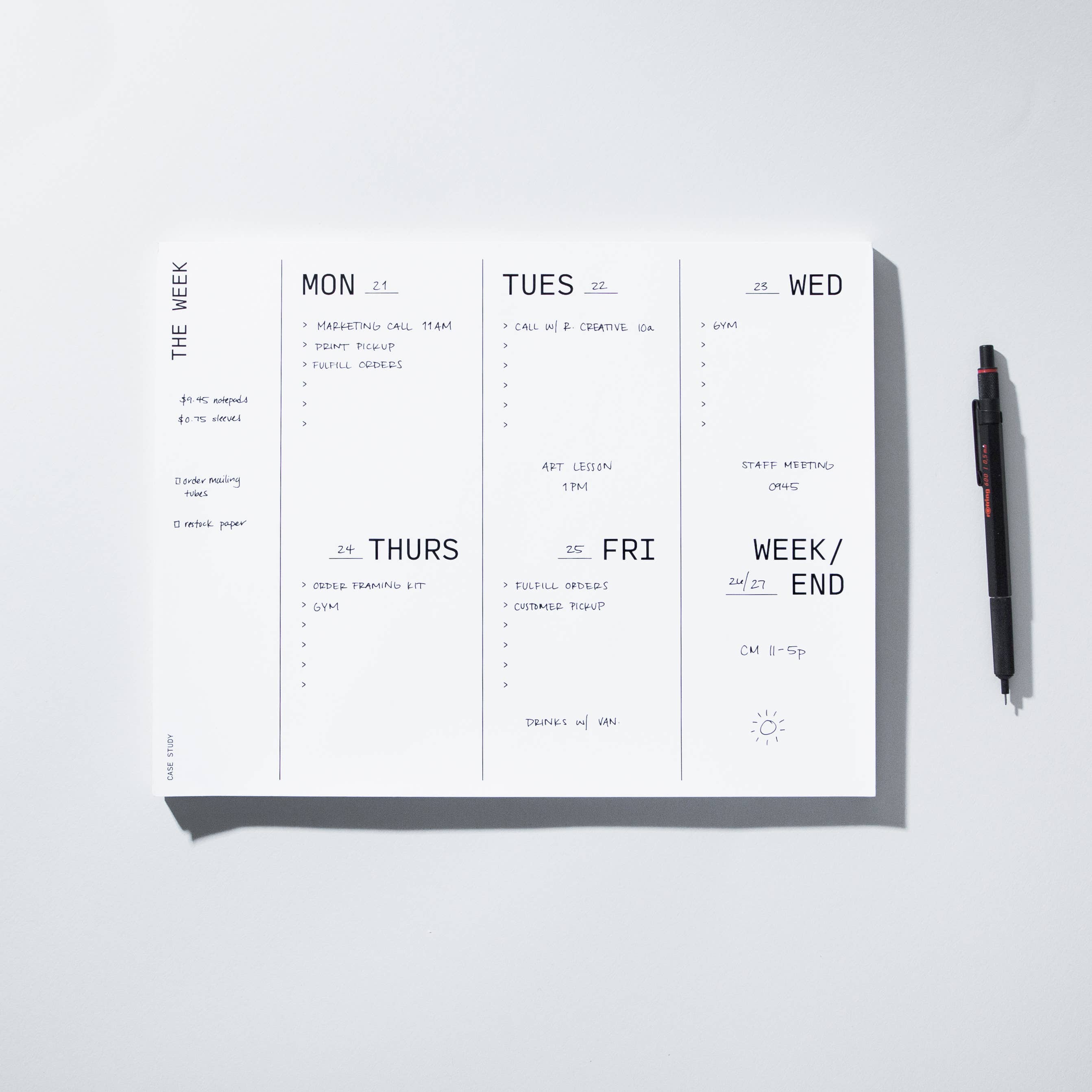 Large Weekly Desk Planner Notepad