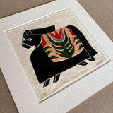 Three Tulip Pony Handmade Print