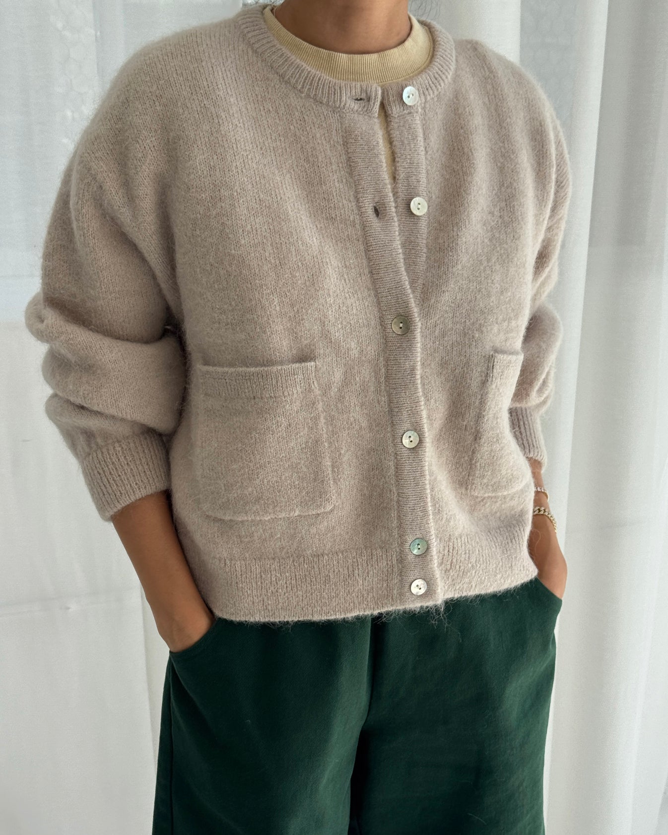 Amélie Alpaca Cardigan - Smoke