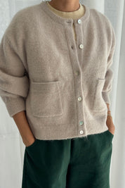 Amélie Alpaca Cardigan - Smoke