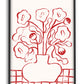 Red Silhouette Poppies Print