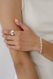 Gemma Wide Bracelet - Sterling Silver