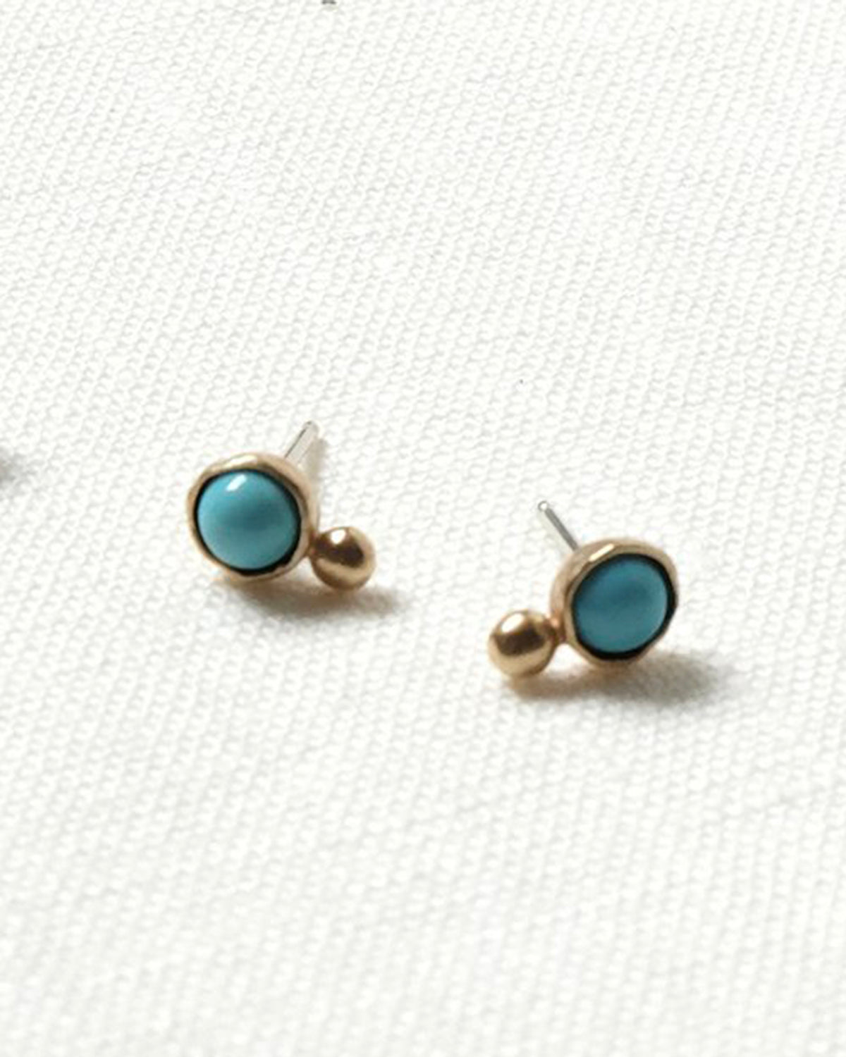 Aster Earrings - Yellow Bronze / Turquoise
