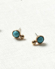 Aster Earrings - Yellow Bronze / Turquoise