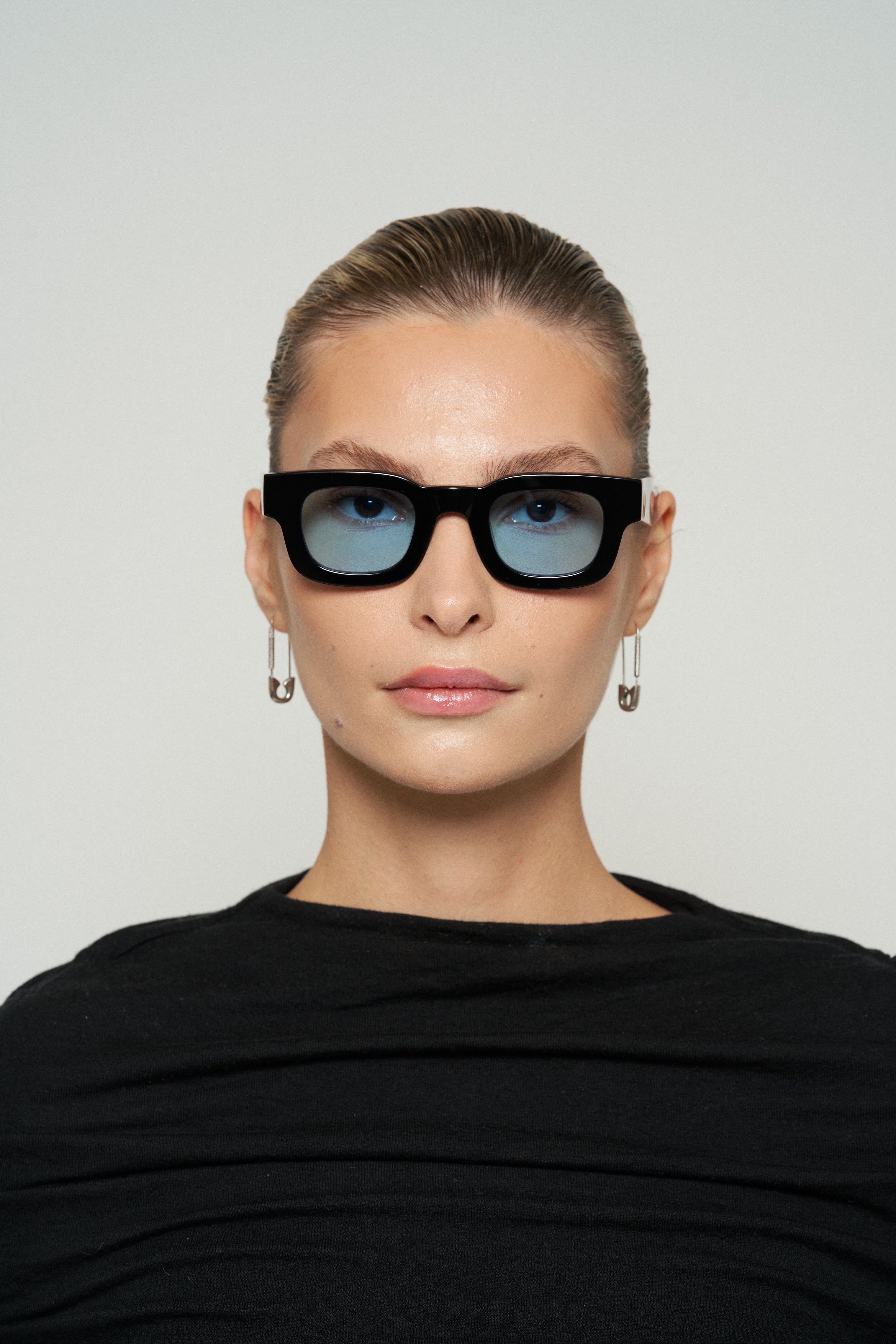 Miller Sunglasses - Gloss Black Blue Lens