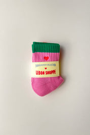 Embroidered Color Block Girlfriend Socks