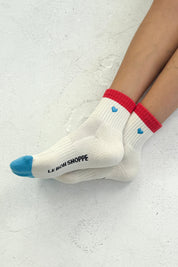 Embroidered Color Block Girlfriend Socks