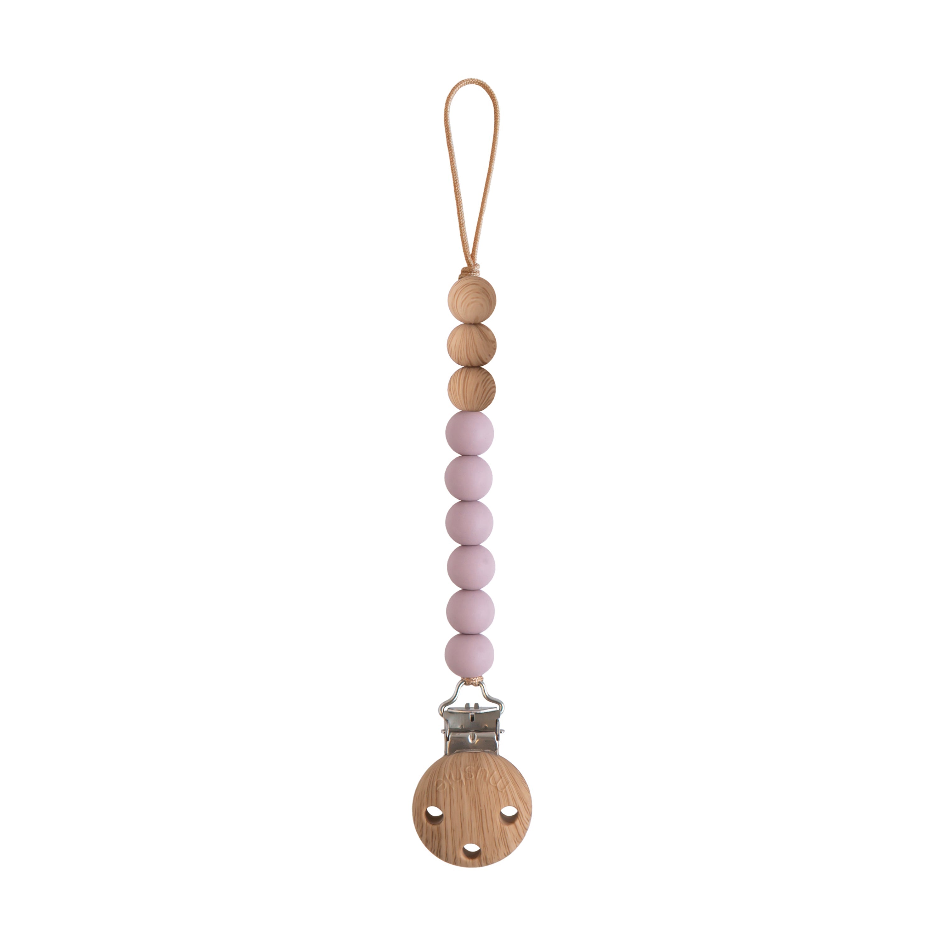 Eva Silicone Pacifier Clip - Mauve