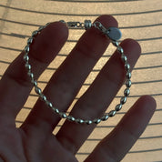 Oval Sterling Beaded Bracelet