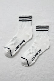 White + Black Girlfriend Socks