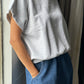 French Terry Sophie Top - Light Heather Grey