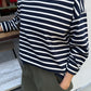 Sailor Top - White Stripe on Navy