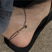 Oval Sterling Bead Anklet
