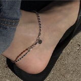 Oval Sterling Bead Anklet