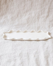 Long Wavy Dish - Satin White