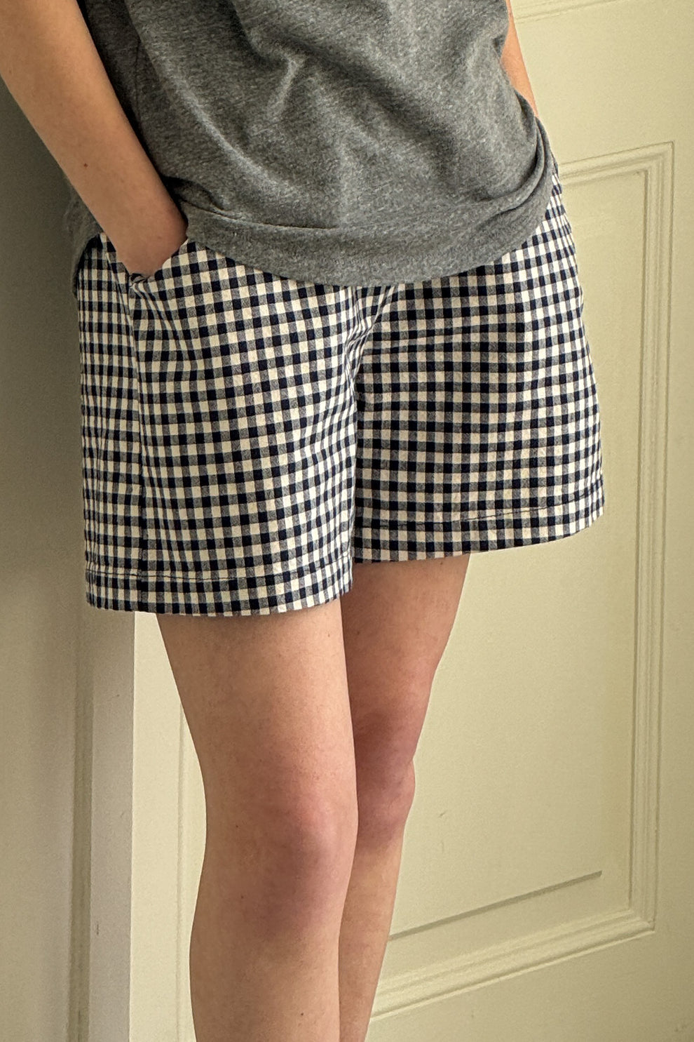 City Shorts - Navy Gingham