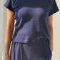Pointelle Babe Tee - Navy