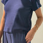 Pointelle Babe Tee - Navy