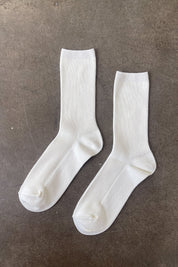 White Crisp Step Socks