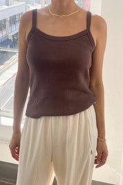 Pointelle Eve Cami - Chocolate